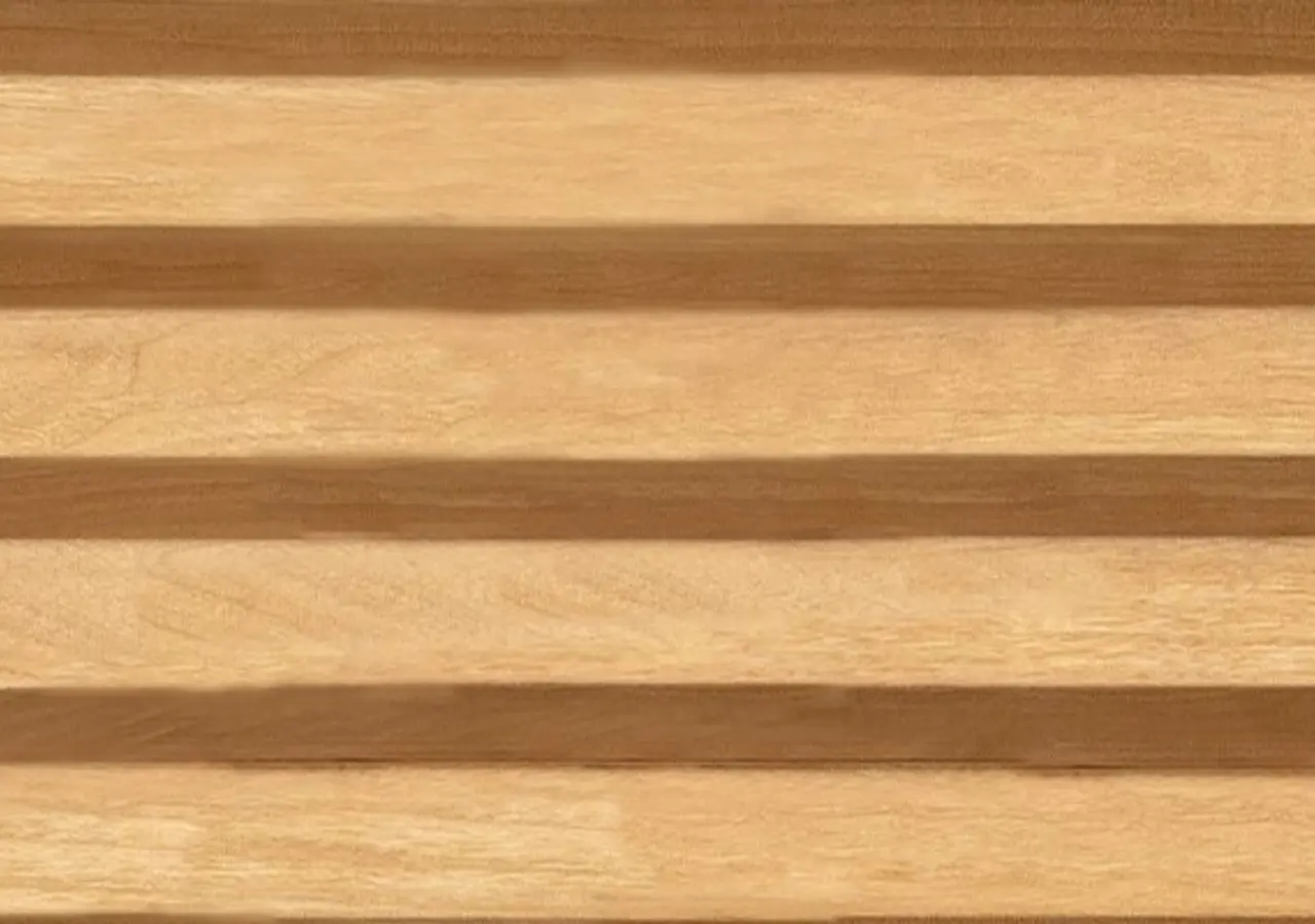 VIRE 1×4 thermo-aspen wall profile shown across installed boards